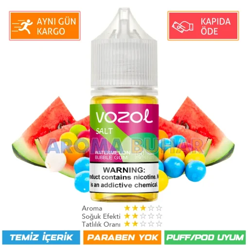 Vozol Likit Watermelon Bubble Gum Salt