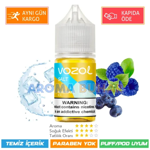 Vozol Likit Blue Razz ice Salt